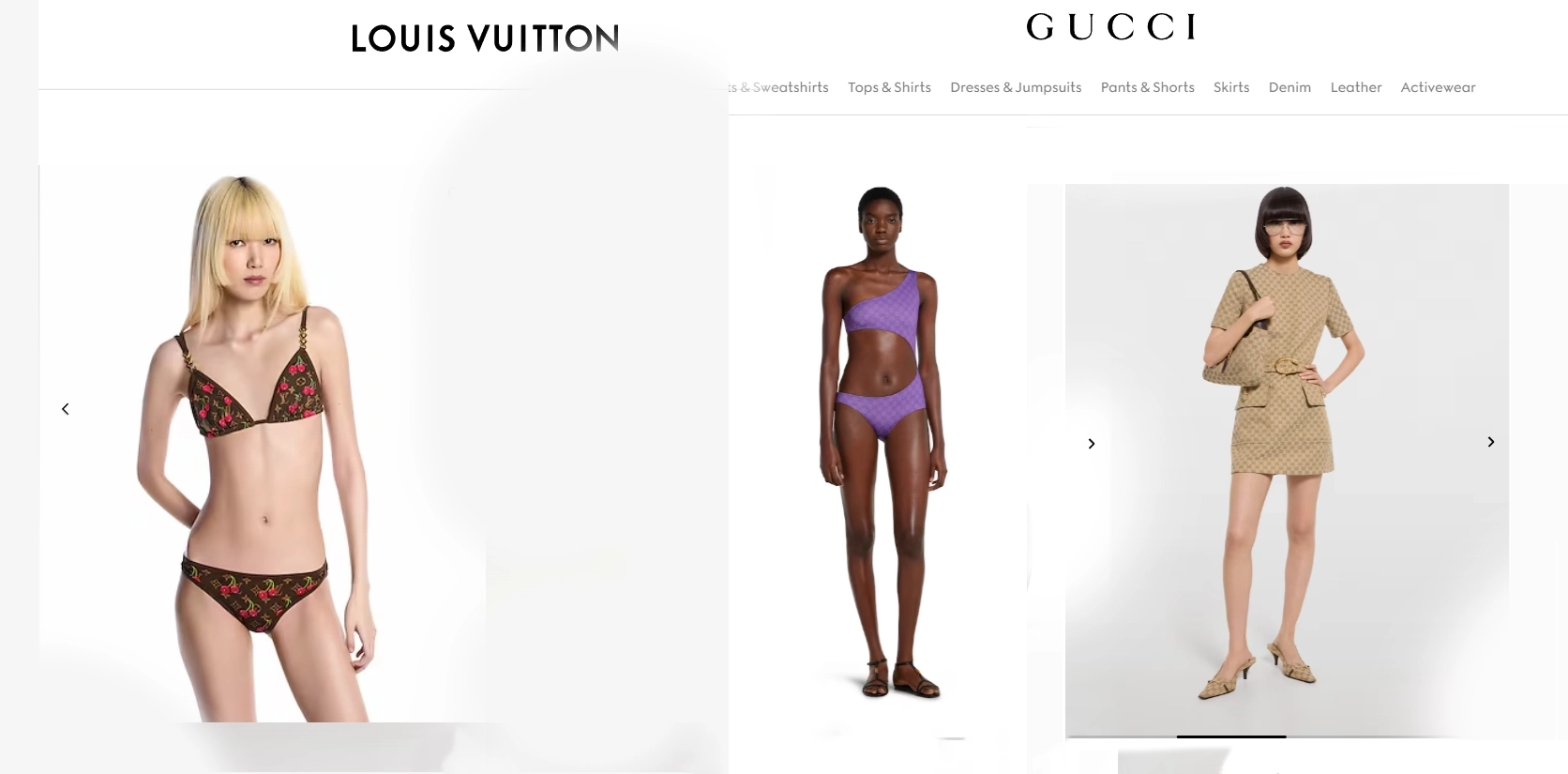 Collection of wear of Gucci and Dior