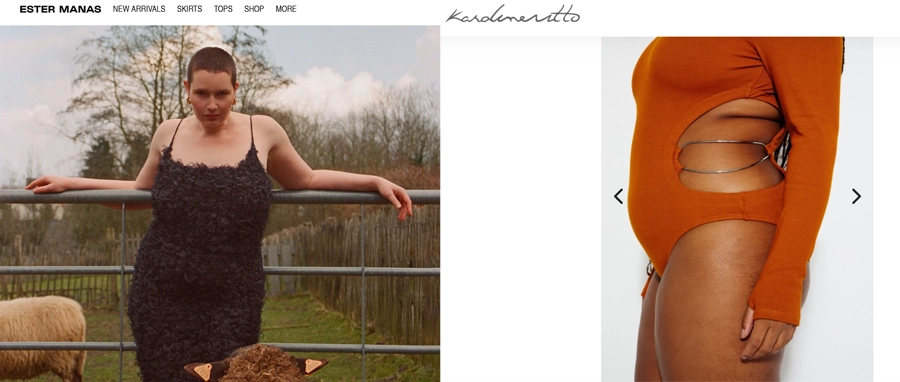 body positive brand Karoline Vitto and Ester Manas with plus size woman 