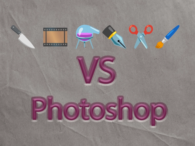 banner with scisoors and tools and Photoshop name