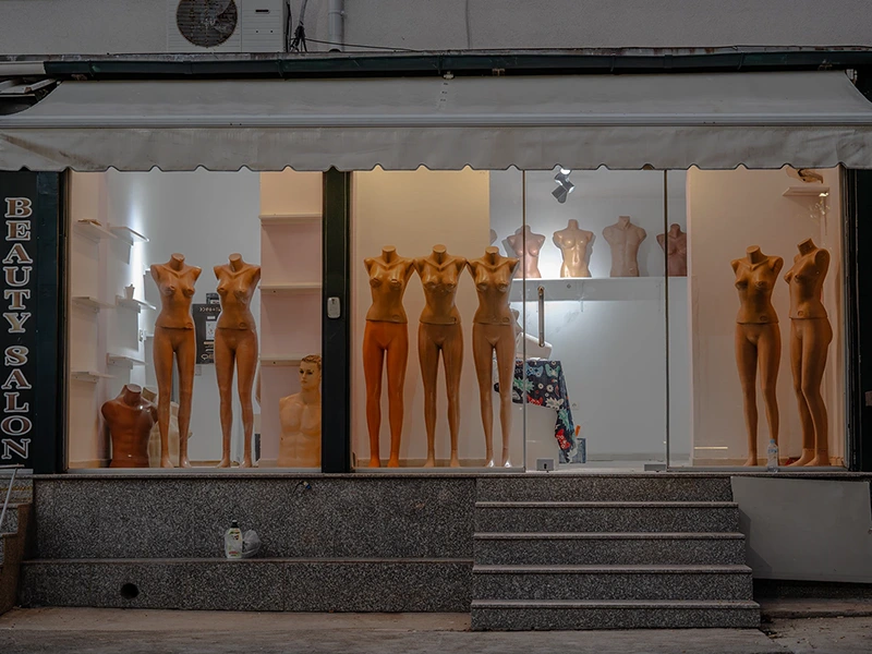 mannequins on street display