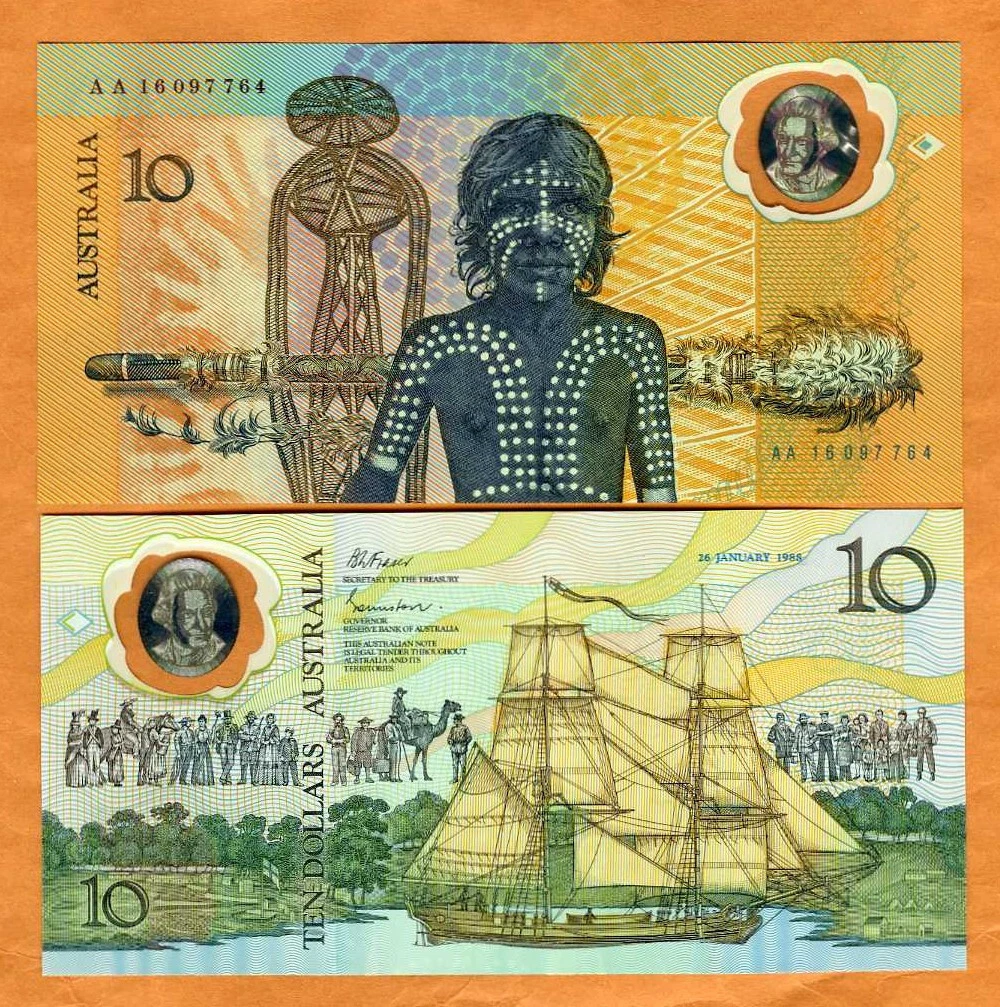 First plastic banknotes of Reserve bank of AUstralia