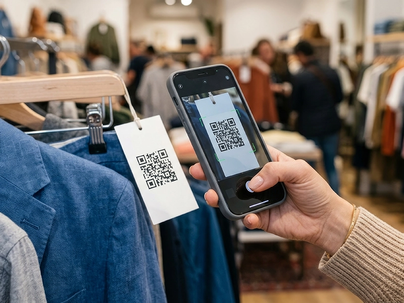 digital product passport with qr code, ai generated picture