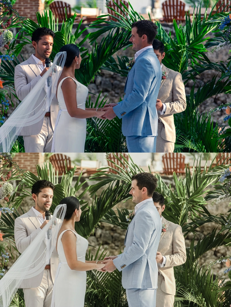 wedding photo with couple on a lawn 