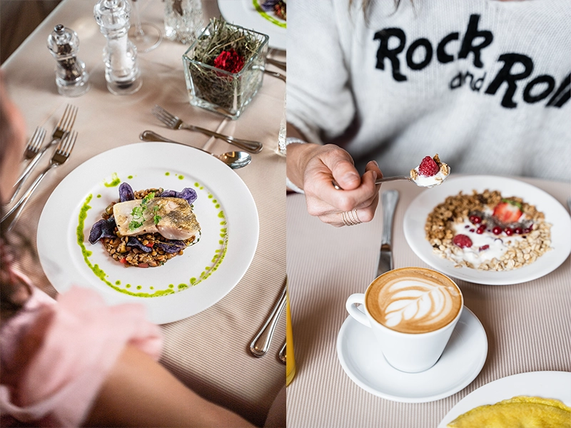 Live-style food photo retouching for a promotional image about a beautiful restaurant for a resort website