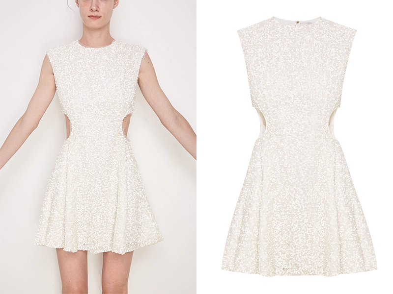 Retouching a photo of a woman's dress using a transparent mannequin. An invisible mannequin creates an attractive image for e-commerce.