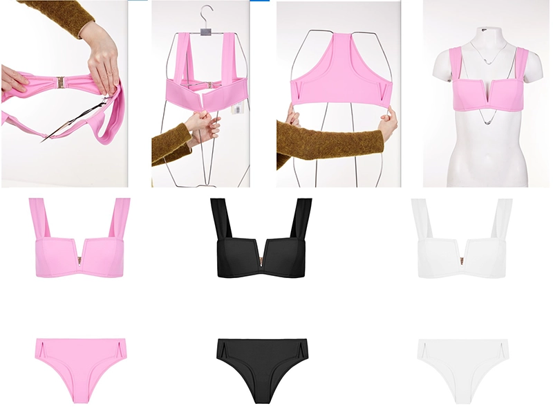 Retouching photos of women's lingerie using a transparent mannequin. An invisible mannequin creates an attractive image for e-commerce.